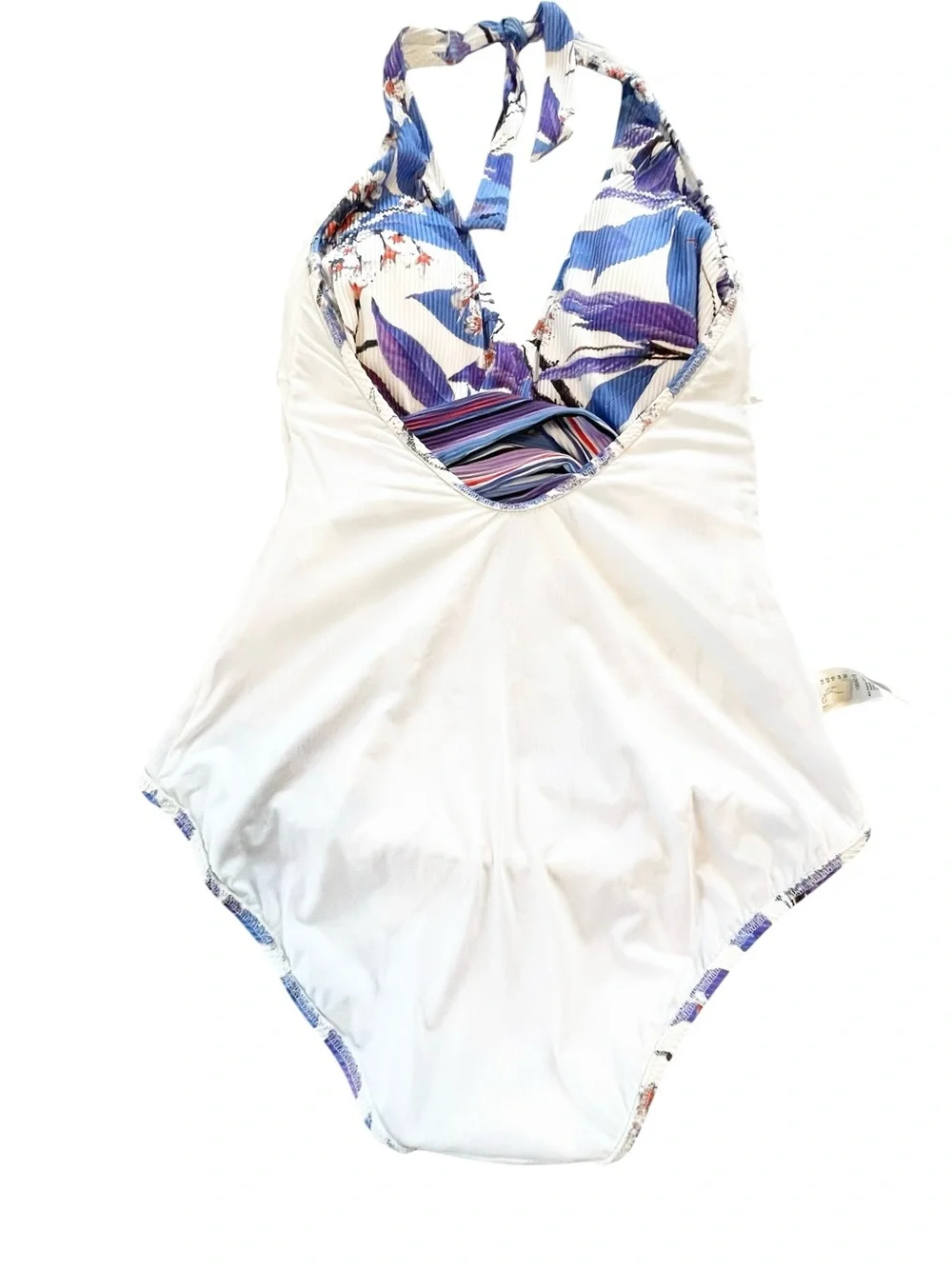 Gottex Sakura One-Piece Halter Neck Swimsuit in Blue Multi Size 14